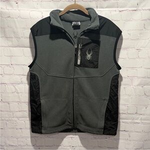 Spyder Kids Boys Charcoal and Black Fleece Vest Size XL